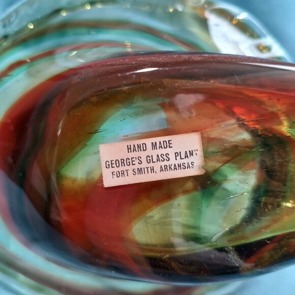 ART GLASS SWAN VASE - HAND-MADE - Picture 6 of 6